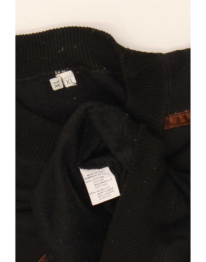 Vintage Herren Grafik Sweatshirt Pullover XL Schwarz Baumwolle