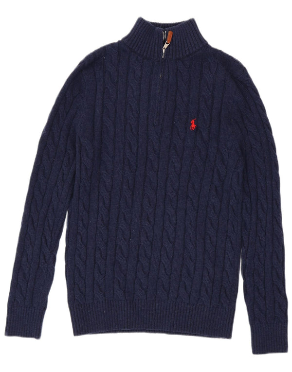 Polo Ralph Lauren Damen-Pullover mit Reißverschluss, UK 18, XL, Marineblau, Wolle