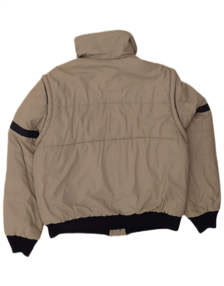 Vintage Herren-Utility-Jacke UK 38 Mittelgraues Colourblock-Polyester