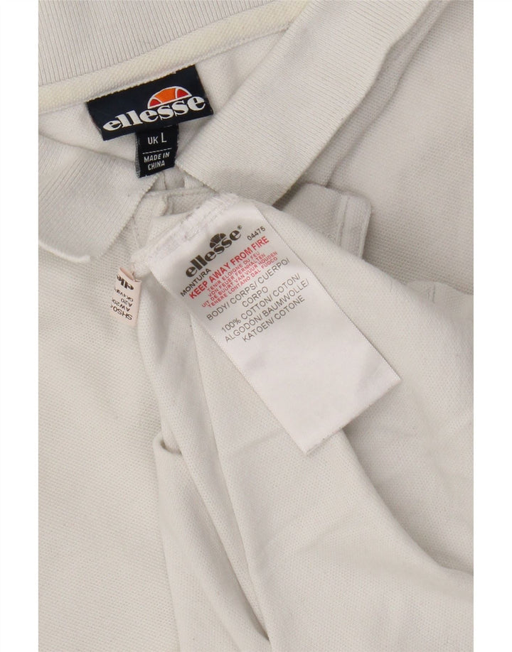 Ellesse Jungen-Poloshirt, 15–16 Jahre, groß, weiße Baumwolle