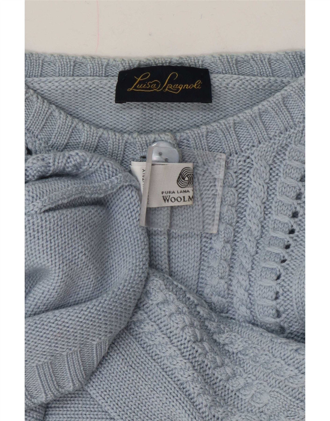 Luisa Spagnoli Damen Strickjacke Pullover UK 16 Große blaue Wolle