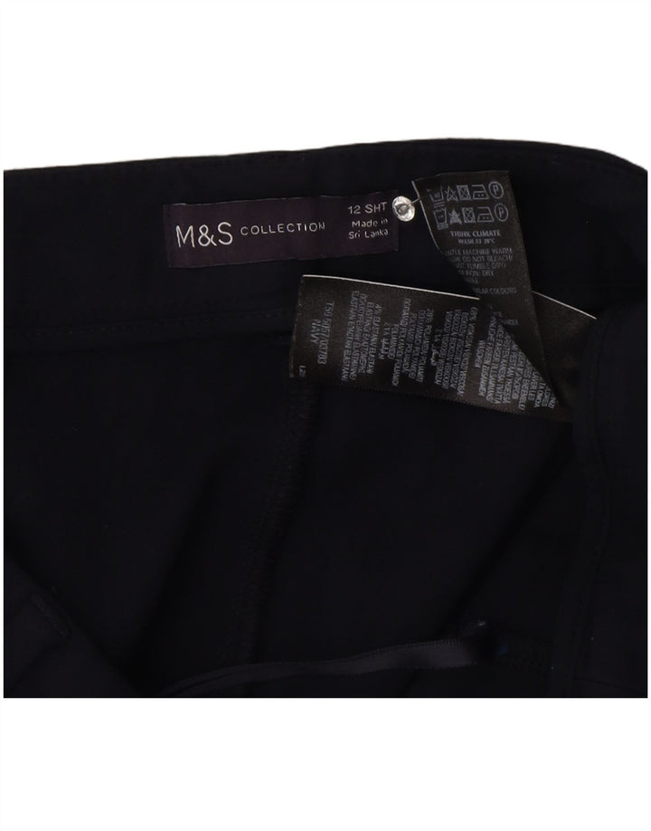 Marks & Spencer Damen-Hose mit kurzem Schnitt, UK 12, M, W30, L25, Marineblau