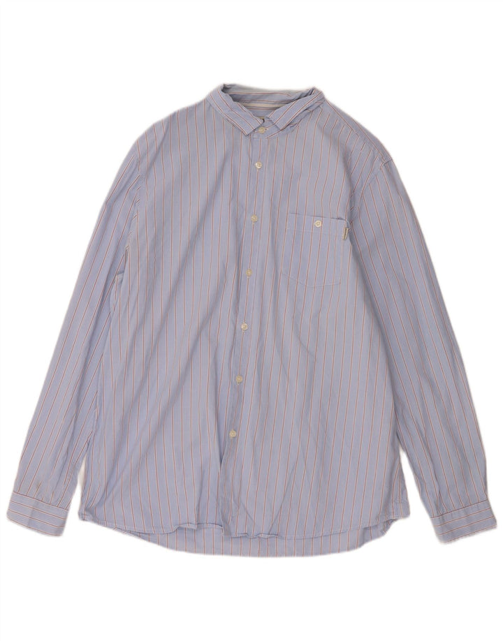 Jack Wills Herrenhemd XL, blaue Nadelstreifen-Baumwolle