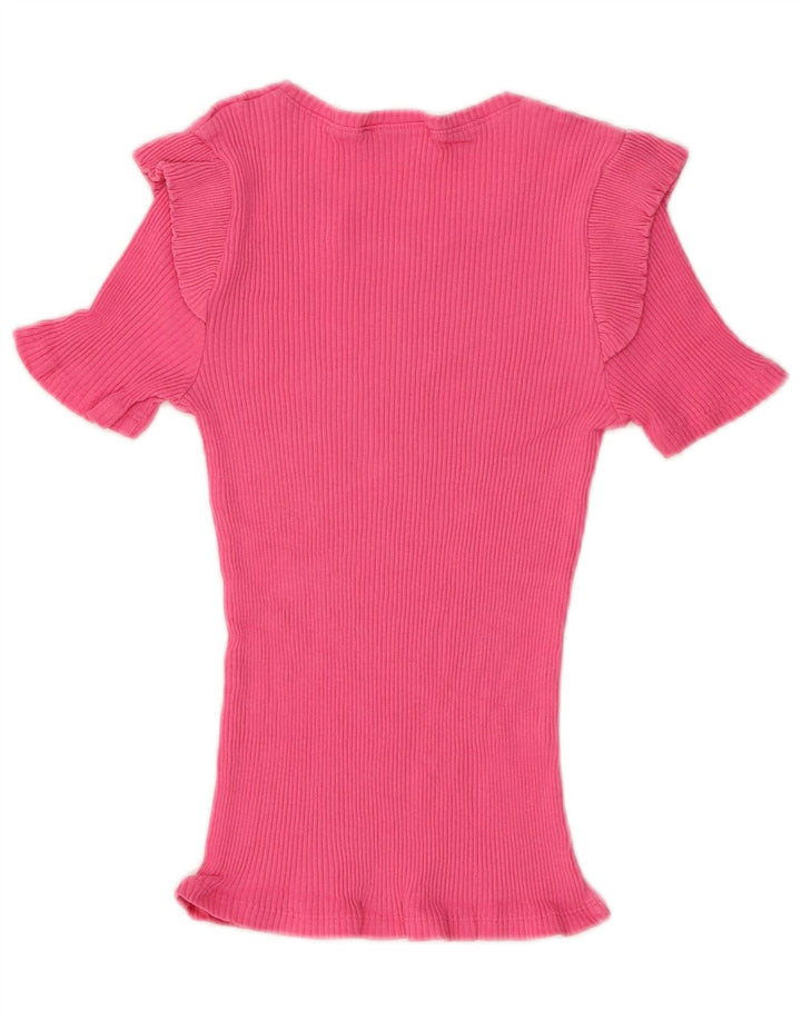 Zara Damen Bluse Top UK 8 Small Pink