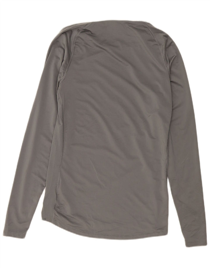 Nike Herren-Tight-Fit-Oberteil mit langen Ärmeln, großes graues Polyester