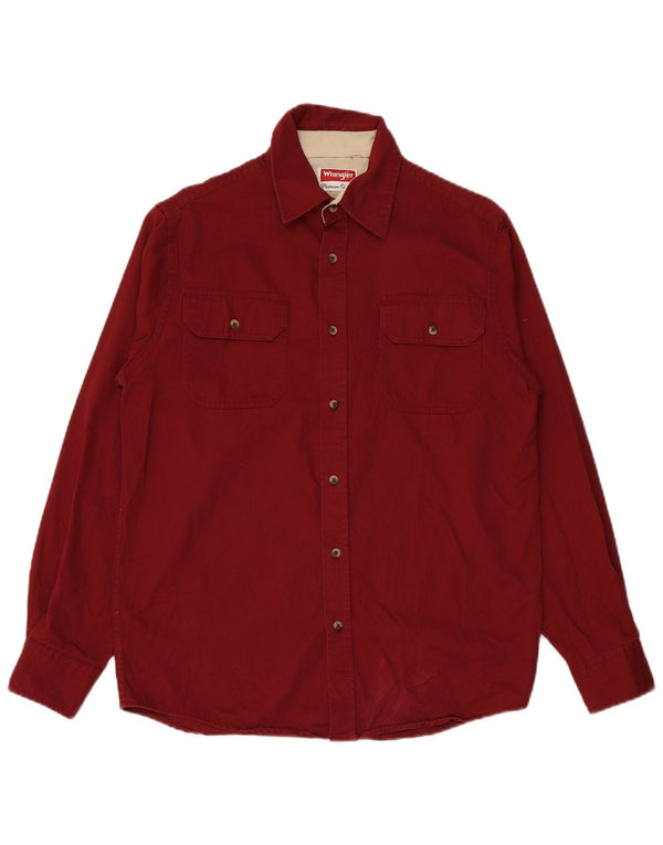 WRANGLER Mens Shirt Small Burgundy Cotton