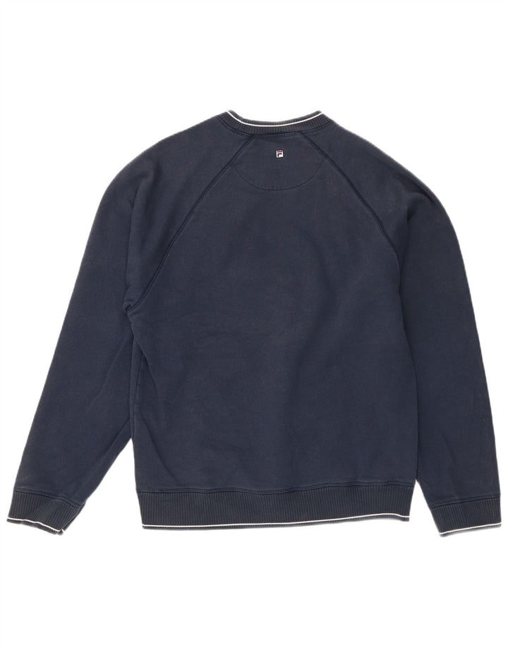 Fila Herren-Sweatshirt mit Grafik, mittlere marineblaue Baumwolle