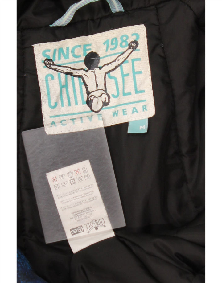 CHIEMSEE Herren-Windbreakerjacke mit Kapuze, UK 38, Mittelblau, Batikfärbung