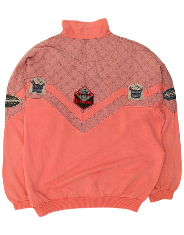 Chewan Herren-Sweatshirt mit grafischem Reißverschluss, 2XL, rosa, Colourblock-Baumwolle