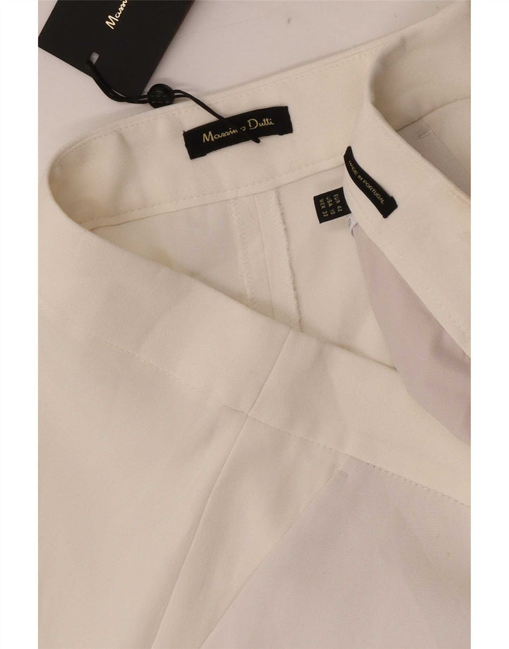 Massimo Dutti Damen Caprihose EU 42 Large W32 L23 Weiße Viskose