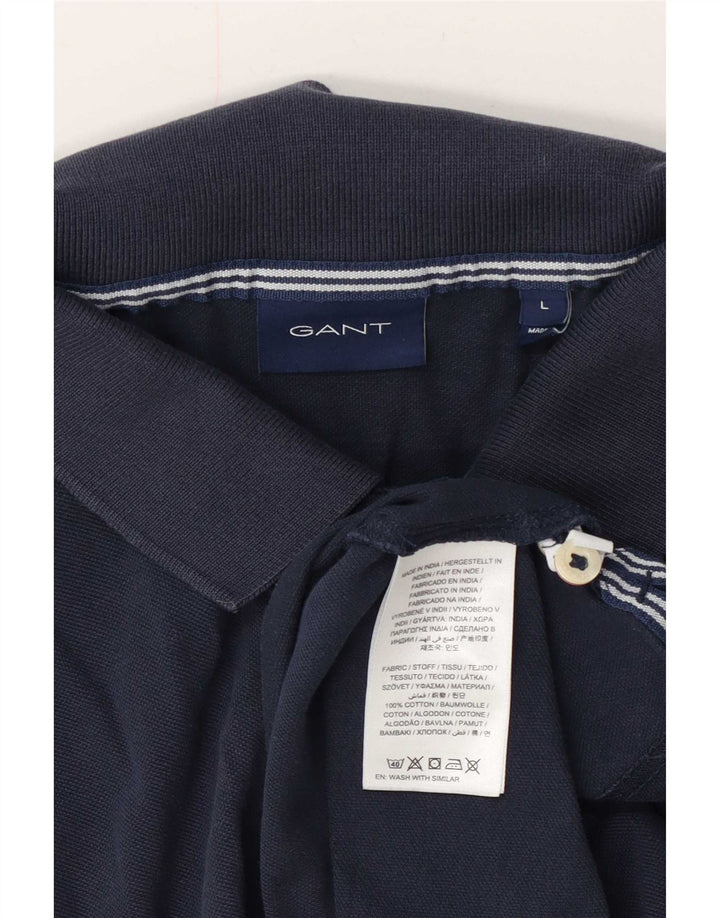 Gant Herren-Poloshirt, groß, marineblau, Baumwolle