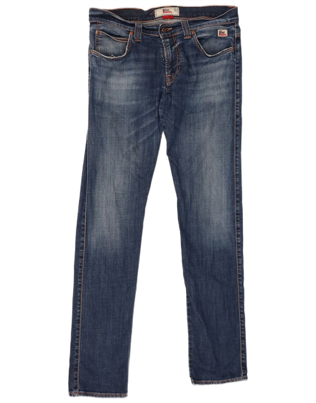 ROY ROGERS Herren Slim Jeans W34 L34 Blaue Baumwolle