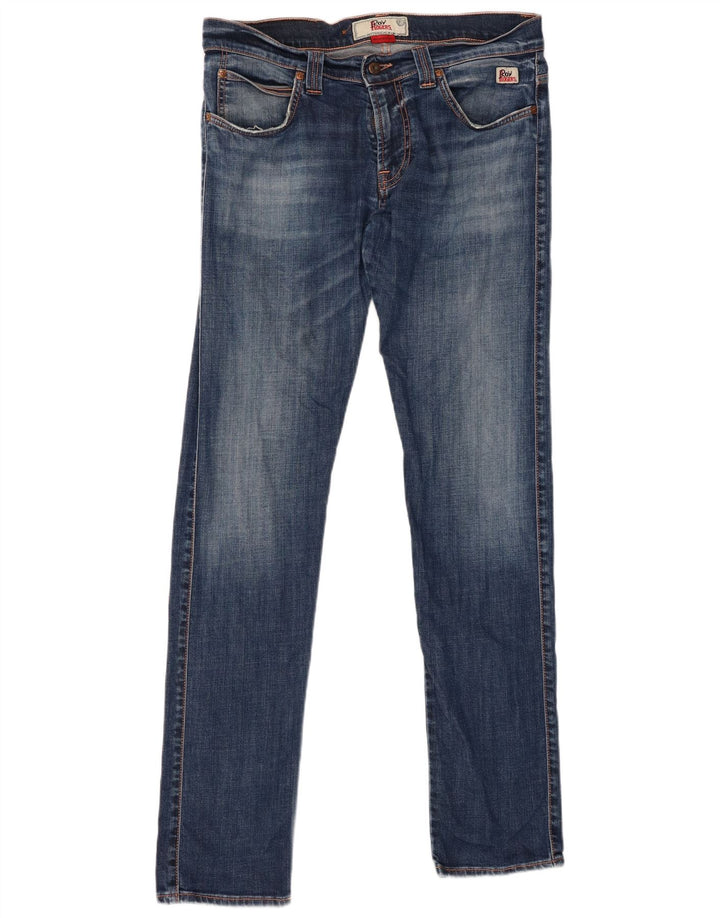 ROY ROGERS Herren Slim Jeans W34 L34 Blaue Baumwolle