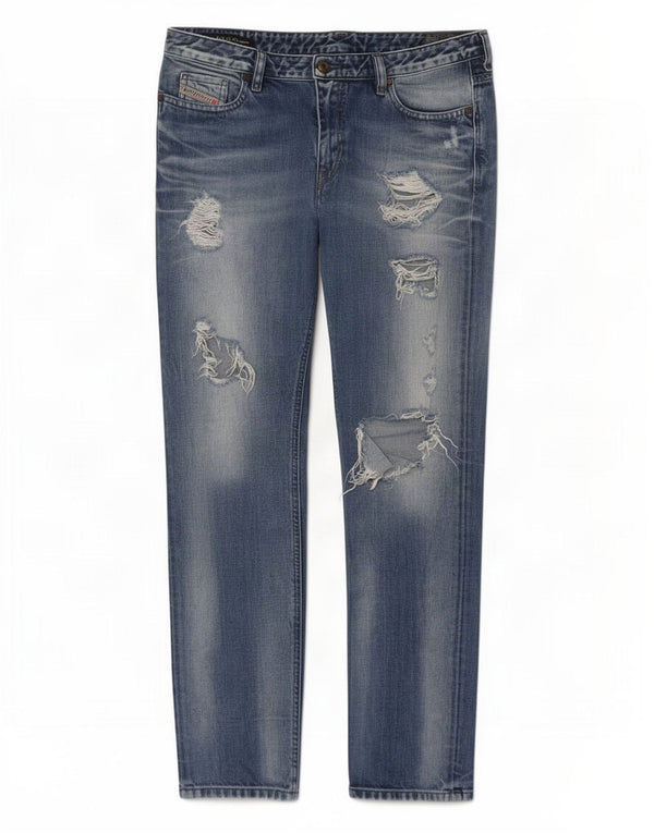 Diesel Damen Distressed Slim Jeans W30 L29 Blaue Baumwolle