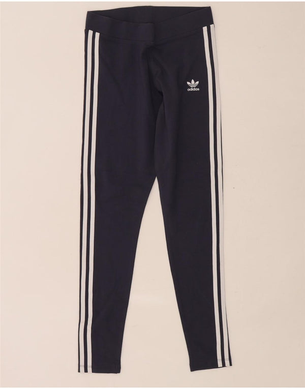 Adidas Damen Leggings UK 12 Medium Marineblau