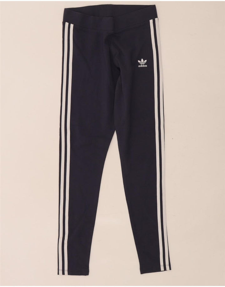 Adidas Damen Leggings UK 12 Medium Marineblau