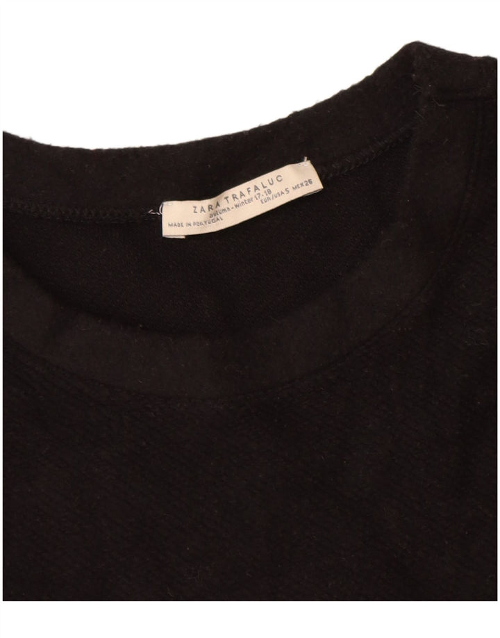 Zara Damen-Sweatshirt in Übergröße, Gr. 10, Größe S, schwarz, gepunktet