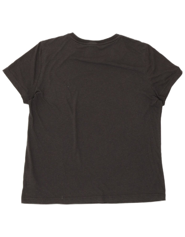 ADIDAS Damen Grafik T-Shirt Top UK 20/22 XL Schwarz Baumwolle