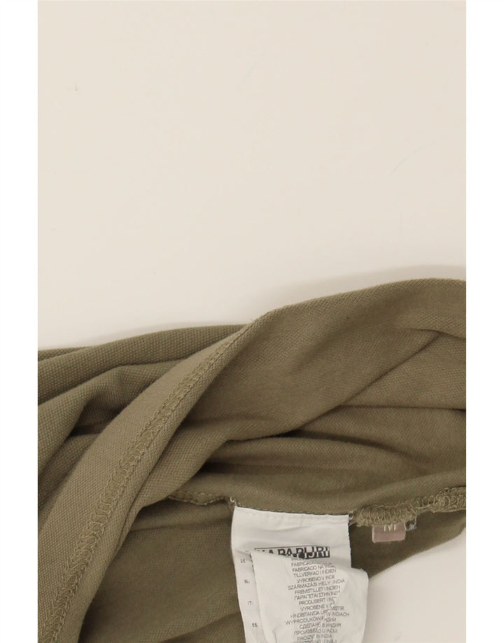 NAPAPIJRI Mens Polo Shirt Medium Khaki Cotton Vintage Napapijri and Second-Hand Napapijri from Messina Hembry 