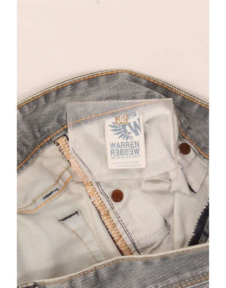 WARREN WEBBER Herren Straight Jeans W32 L35 Graue Baumwolle