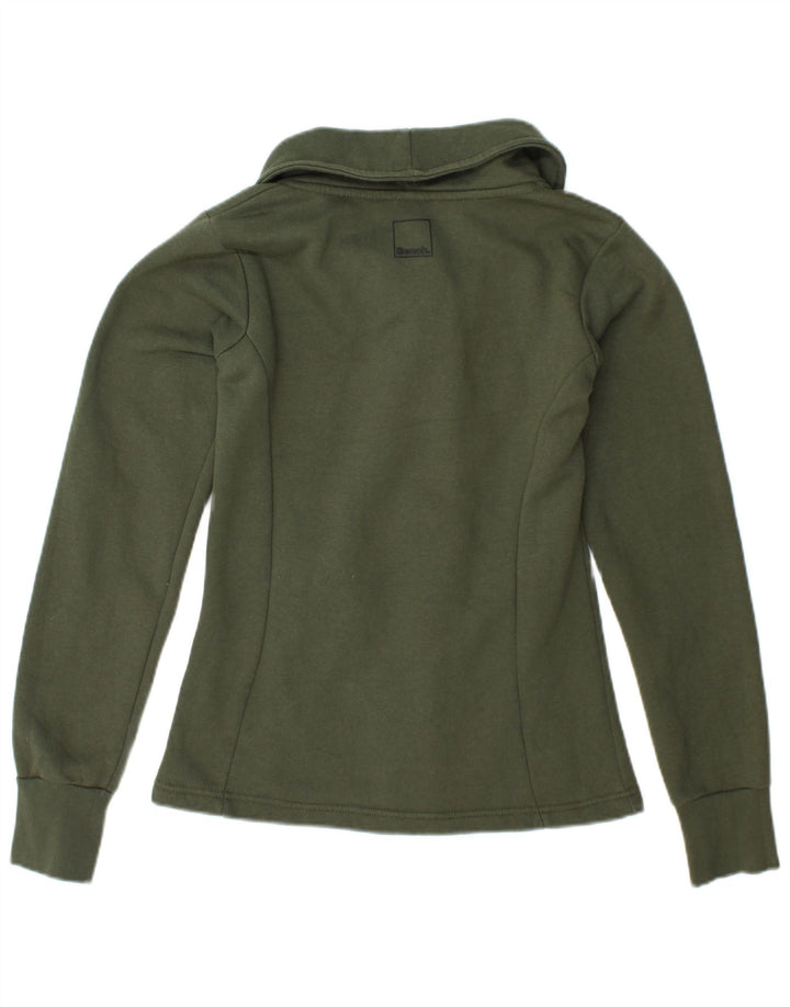 BENCH Damen-Trainingsanzug-Oberteil, Jacke, UK 10, Größe S, Khaki, Baumwolle