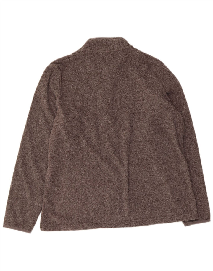 Marks & Spencer Damen Fleecejacke UK 16 Large Grau geflecktes Polyester