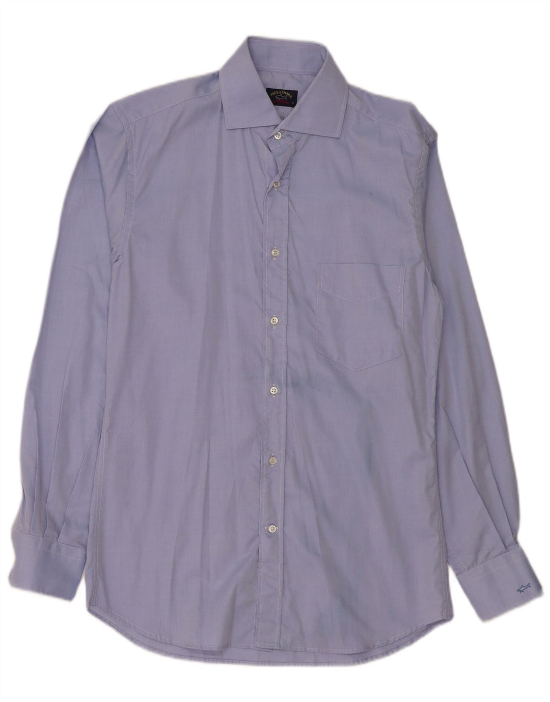 Paul & Shark Herrenhemd Größe 39 Mittelblaue Baumwolle