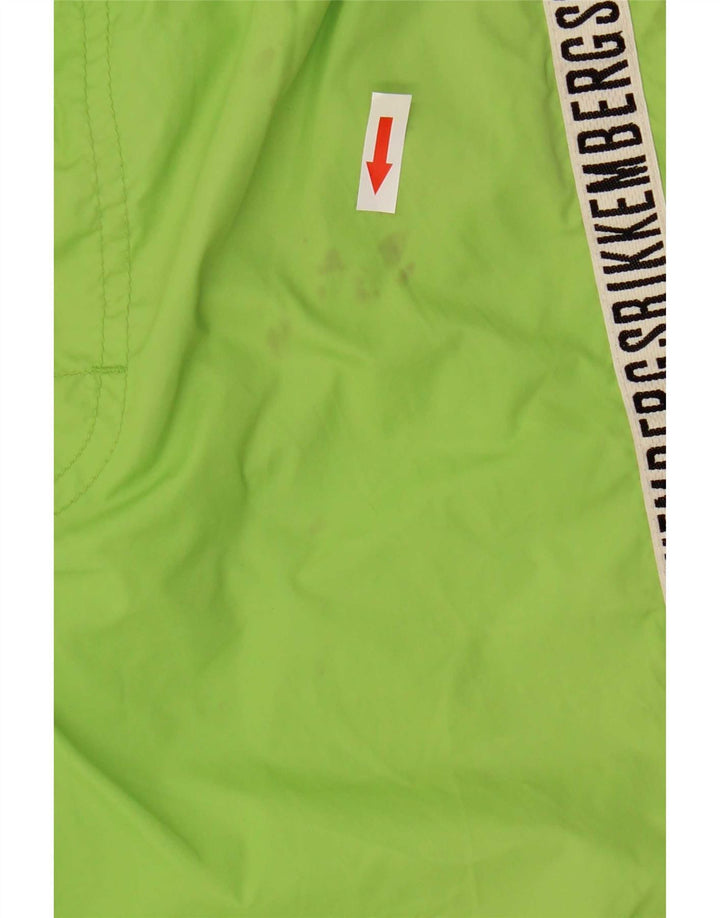 Bikkembergs Herren-Badeshorts mit Grafik, mittelgrün, gestreift, Polyamid