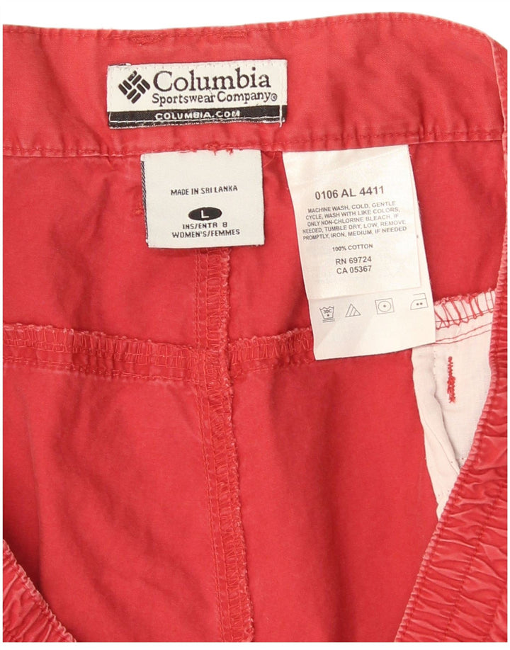 Columbia Damen Cargo-Shorts, Größe L, W36, rote Baumwolle