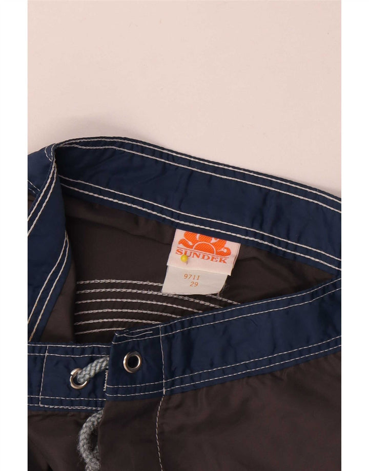 Sundek Herren-Badeshorts, Größe S, Grau, Farbblock