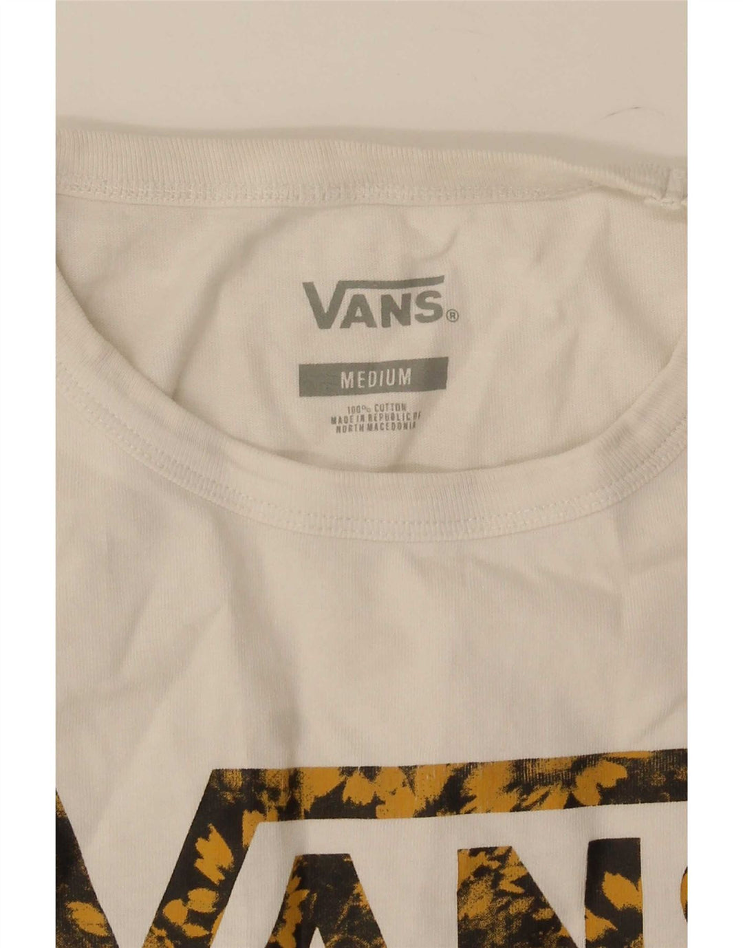 Vans Grafik-T-Shirt für Damen, UK 12, mittelweiße Baumwolle