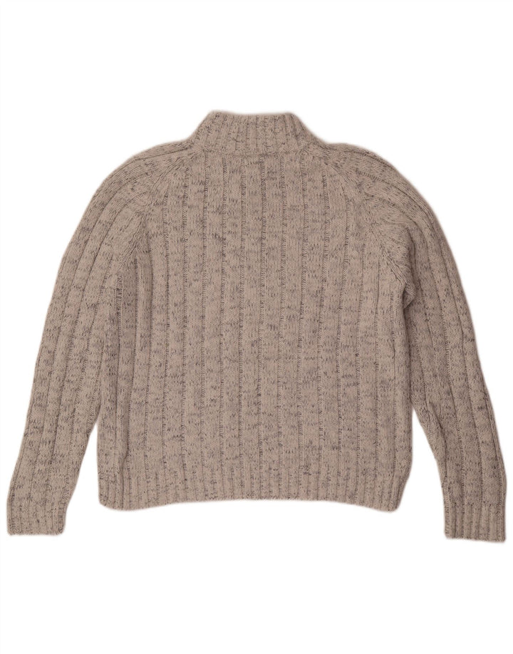 Marks & Spencer Herren-Pullover mit Reißverschluss am Hals, großes, grau meliertes Acryl
