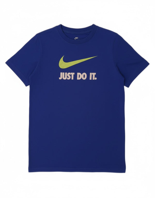 NIKE Grafik-T-Shirt für Jungen, 13–14 Jahre, XL, blaue Baumwolle