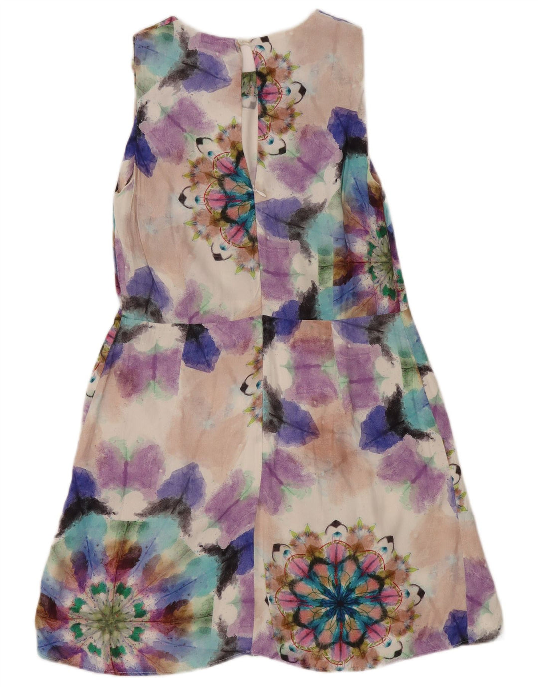 DESIGUAL Damen ärmelloses A-Linien-Kleid IT 44 Medium Mehrfarbig mit Blumenmuster