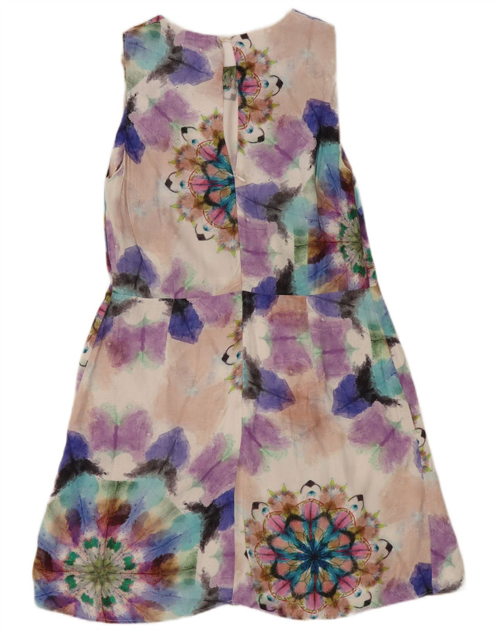 DESIGUAL Damen ärmelloses A-Linien-Kleid IT 44 Medium Mehrfarbig mit Blumenmuster