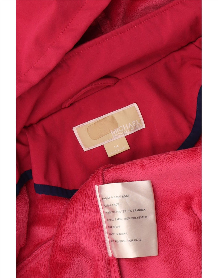 Michael Kors Mädchen-Windbreakerjacke mit Kapuze, 7–8 Jahre, rosa, Polyester