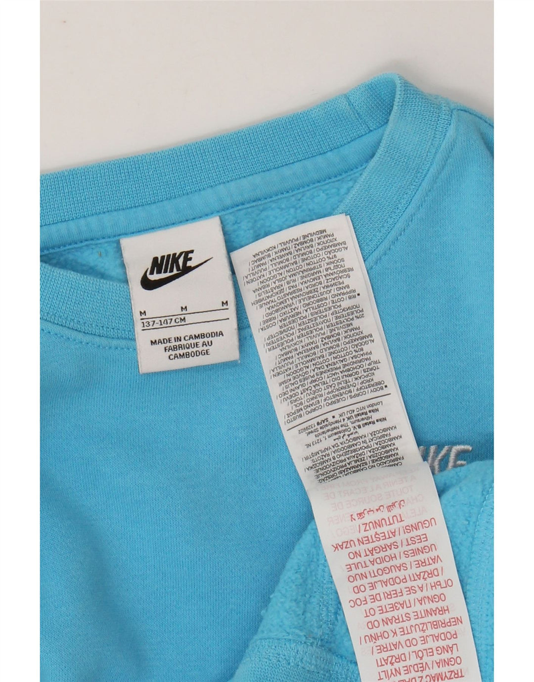 NIKE Sweatshirt-Pullover für Jungen, 10–11 Jahre, mittelblaue Baumwolle