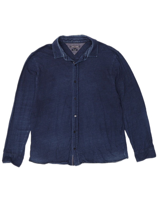 Tommy Hilfiger Herren Slim Fit Hemd 2XL Marineblau