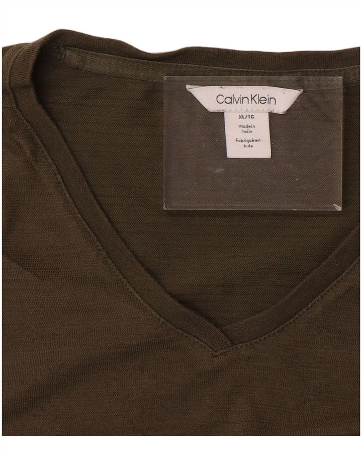CALVIN KLEIN Herren T-Shirt Top XL Khaki