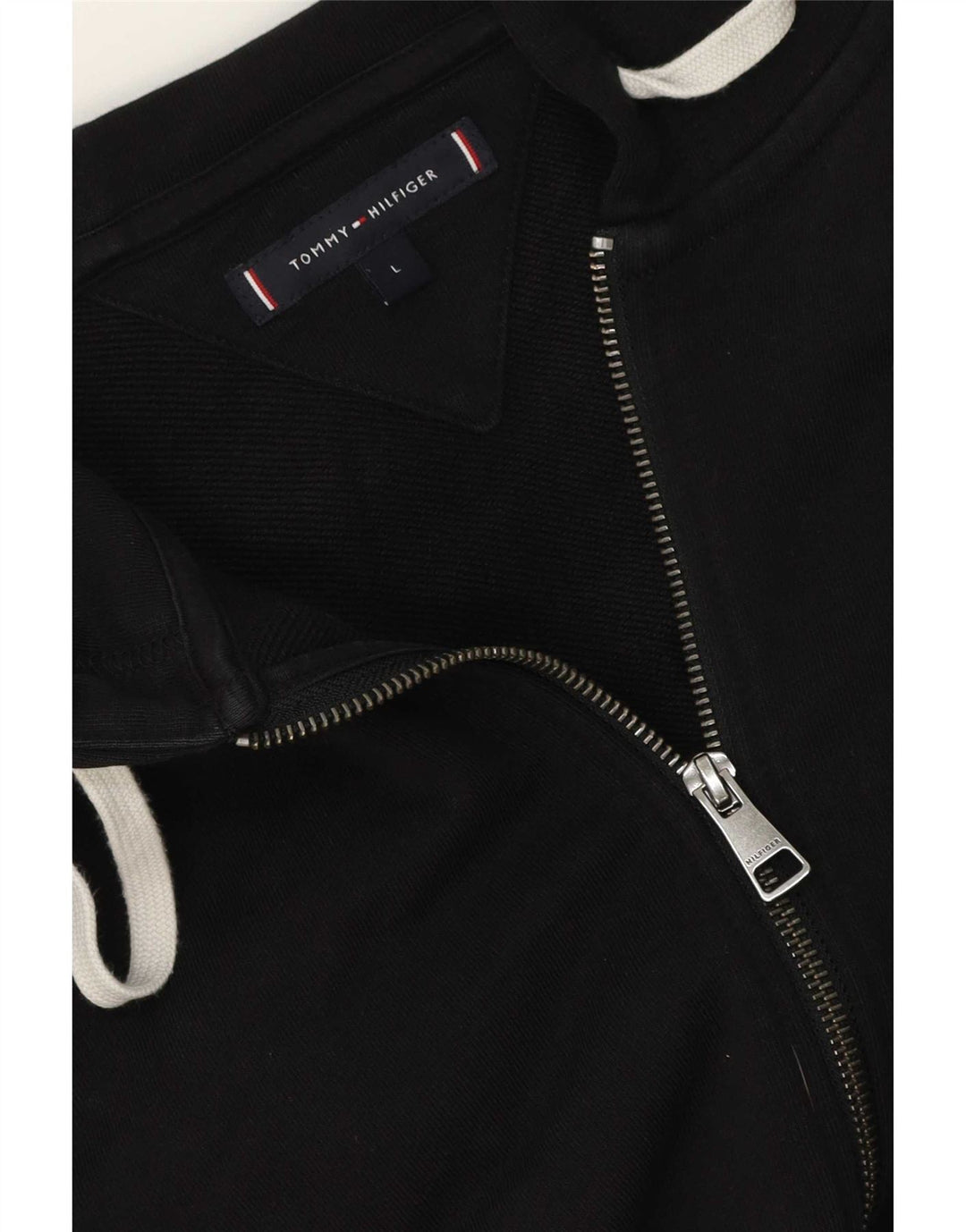 Tommy Hilfiger Herren-Kapuzenpullover mit Reißverschluss, Größe L, Schwarz
