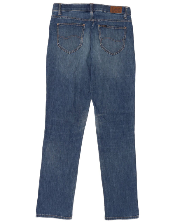 Lee Damen Mid Rise Regular Fit Straight Jeans W29 L33 Blaue Baumwolle