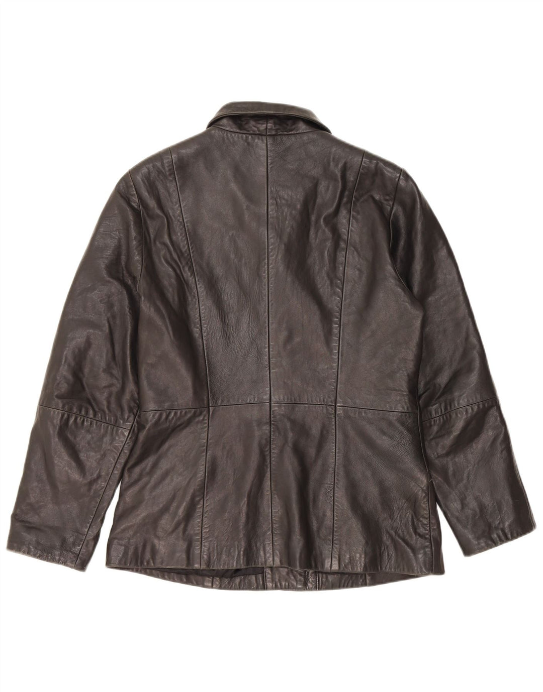 MAURITIUS Damen-Blazerjacke aus Leder mit 3 Knöpfen, UK 18, XL, schwarzes Leder