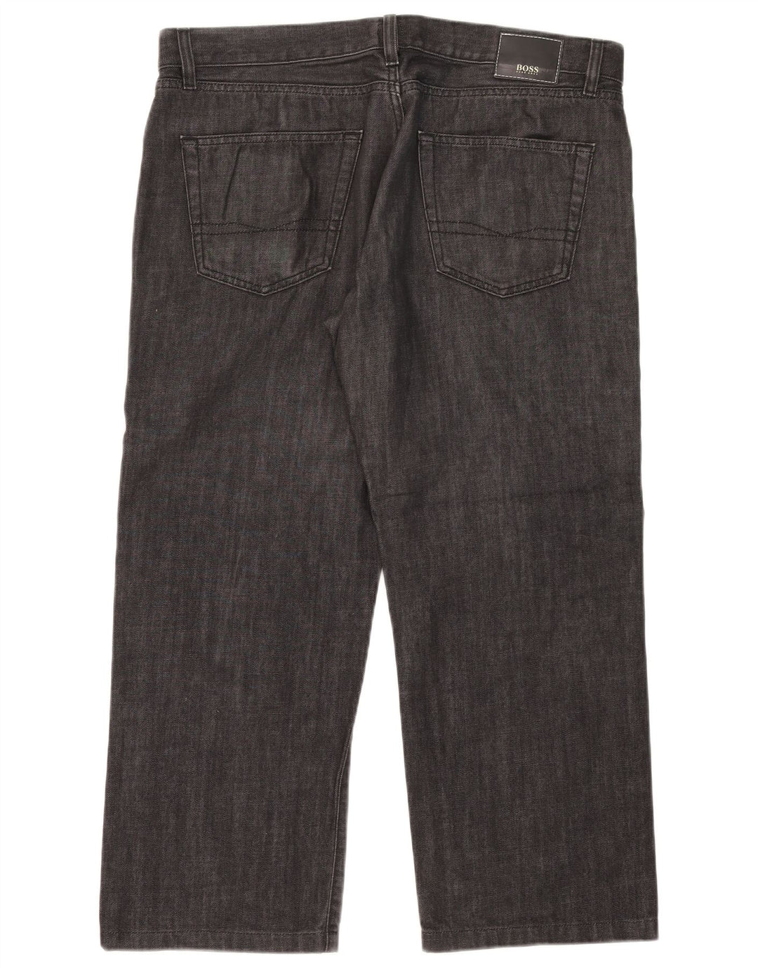 Hugo Boss Herren Straight Jeans W38 L26 Schwarze Baumwolle