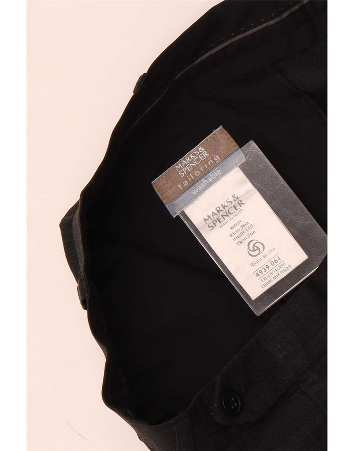 Marks & Spencer Herren-Anzughose mit Pegged-Anzug, W36, L31, graues Polyester