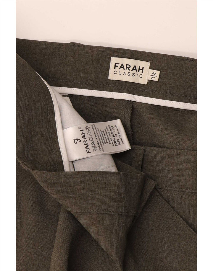 Farah Herren Tapered Freizeithose W42 L27 Khaki Polyester