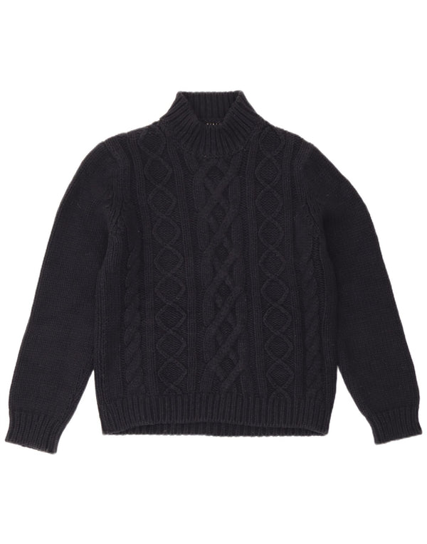 Sisley Damen-Pullover mit Rollkragen, UK 14, mittelmarineblaue Wolle