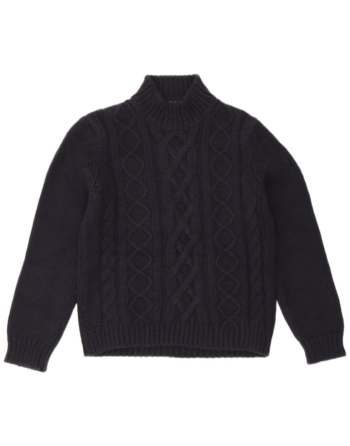 Sisley Damen-Pullover mit Rollkragen, UK 14, mittelmarineblaue Wolle