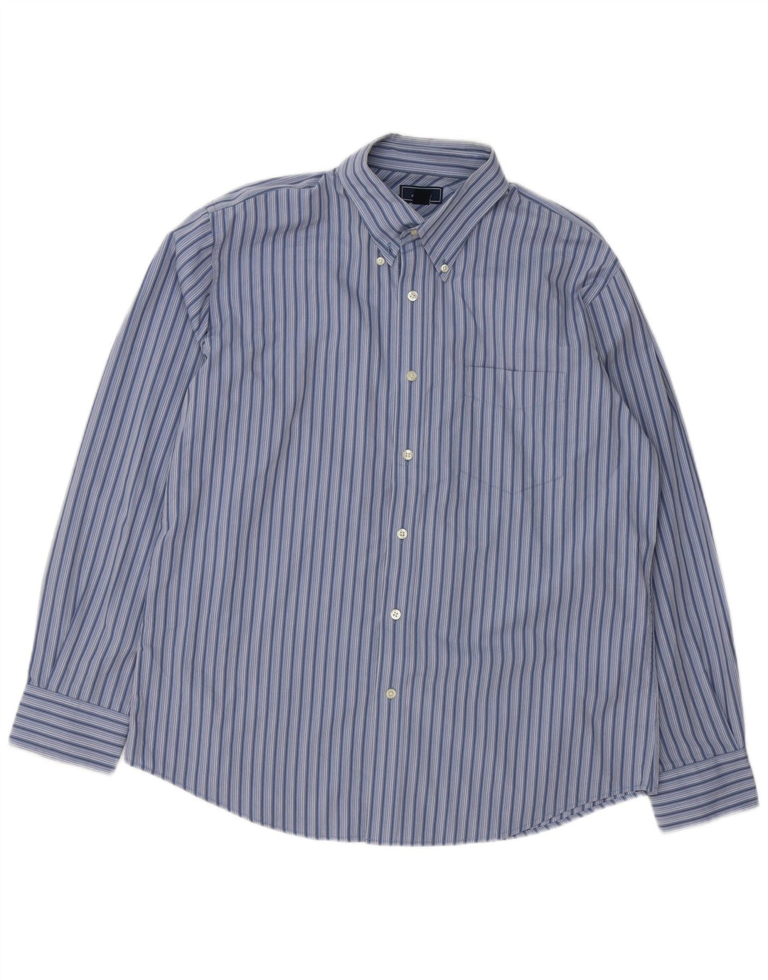 DOCKERS Herrenhemd Größe 16 16 1/2 Große blau gestreifte Baumwolle