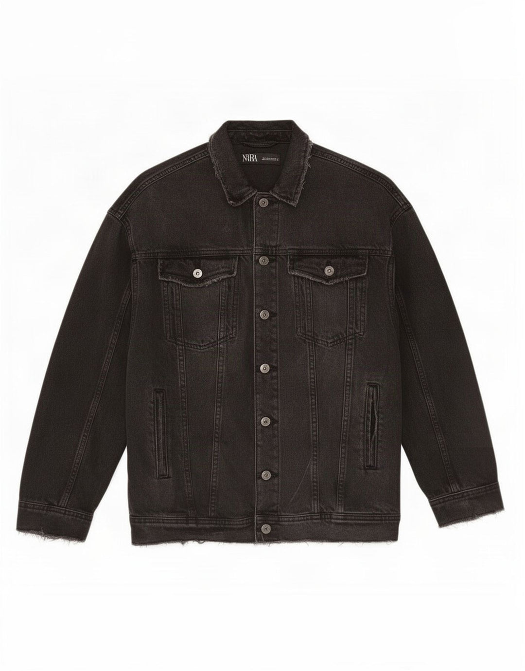 Zara Damen Übergroße Jeansjacke UK 10 Small Graue Baumwolle