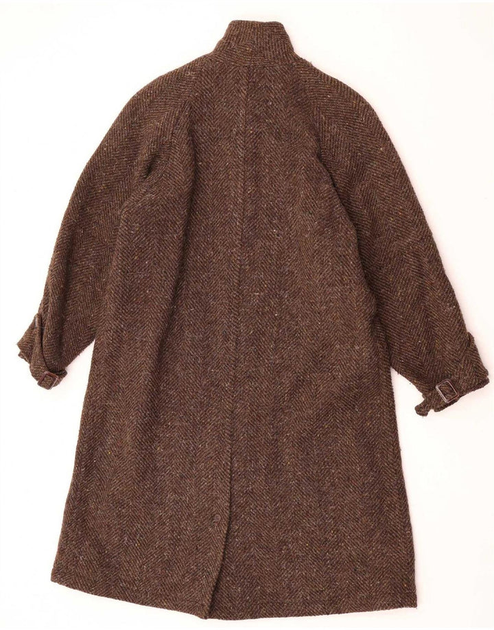 Vintage Damen Mantel UK 12 Mittelbraune Alpakawolle